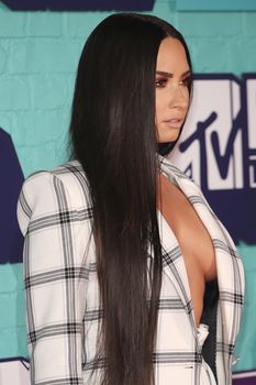 Глубокое декольте Деми Ловато на The 24th MTV Europe Music Awards фото #1